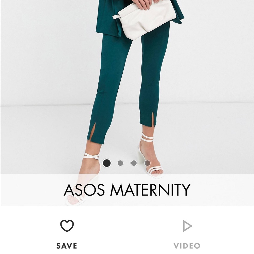 ASOS DESIGN Maternity Jersey over bump slim suit pants in Forest Green